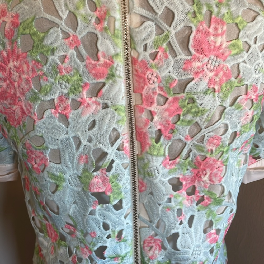 ENGLISH FACTORY lace dress multi color floral crotchet eyelet dress - Picture 6 of 9